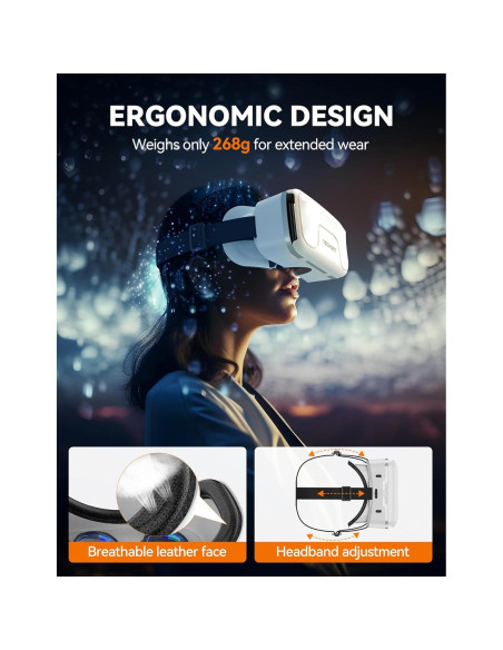 Auricular VR TECKNET 3D para Teléfono 4.7-7.2" HD Anti-Luz Azul