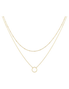 Collar Colgante en Capas MEVECCO Baño Oro 18k para Mujeres