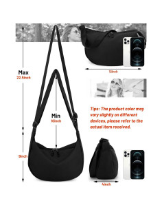 Bolso Cruzado Iioscre Unisex de Nylon Impermeable 35.5x10.2x21.6cm 2