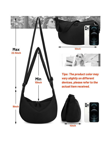 Bolso Cruzado Iioscre Unisex de Nylon Impermeable 35.5x10.2x21.6cm