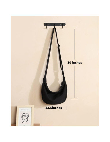 Bolso Cruzado Iioscre Unisex de Nylon Impermeable 35.5x10.2x21.6cm