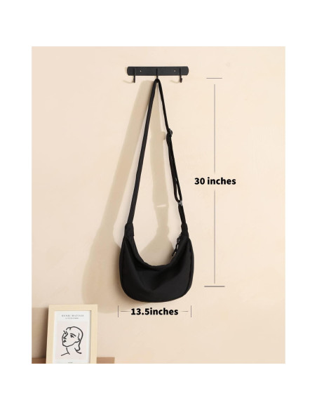 Bolso Cruzado Iioscre Unisex de Nylon Impermeable 35.5x10.2x21.6cm