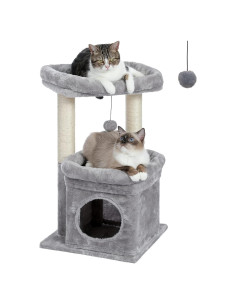 Árbol para Gatos Pequeños PEQULTI 60cm con Rascador y Perchas