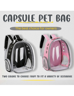 Mochila para Gatos Mrichltm Burbuja Negra 41.9x34.8x24.9 cm 2