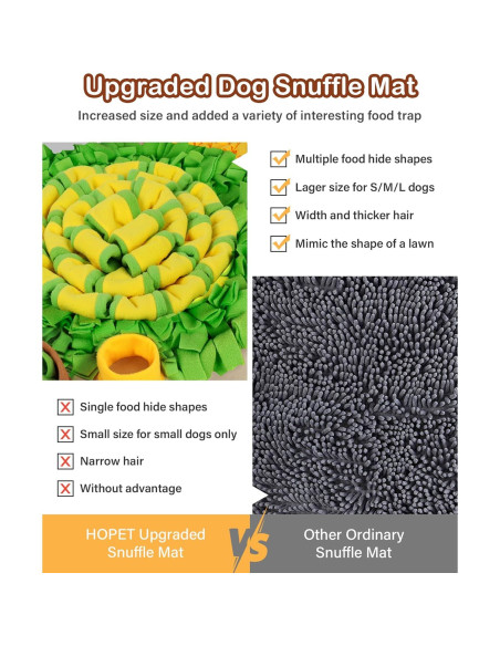 Alfombra de Olfateo HOPET 72x72cm para Perros Grandes - Antideslizante