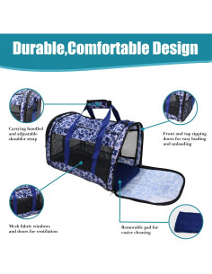 Transportín Suave GOOPAWS Grande para Perros y Gatos Azul 2