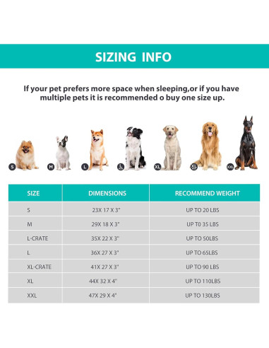 Cama para Perros Grande Chicute Impermeable Ortopédica 88.9x55.9cm