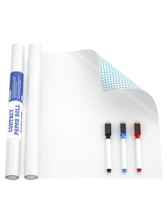 Pegatina de Pizarra Blanca Autoadhesiva Nicpro 44.5 x 200 cm con 3 Marcadores