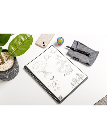 Cuaderno Espiral Reutilizable Rocketbook Core Negro 15.24x22.35 cm