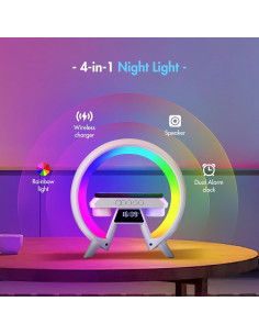 Lámpara de Mesa KUIDEHACUL 5 en 1 con Cargador Inalámbrico 15W 2