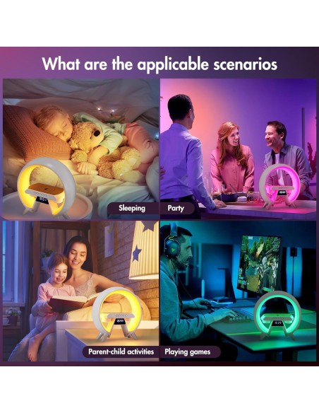 Lámpara de Mesa KUIDEHACUL 5 en 1 con Cargador Inalámbrico 15W Lámpara de Mesa KUIDEHACUL 5 en 1 con Cargador Inalámbrico 15W