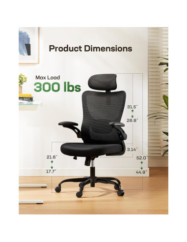 Silla de Oficina Ergonómica Marsail RM-MSOC10B con Soporte Lumbar