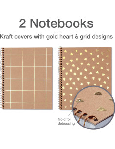 Cuadernos Espiral Oxford Kraft 100% Reciclados 80 Hojas - 2 Paquete 2