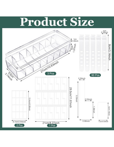 Caja Organizadora de Cables ProSuites 3 Pcs Transparente 26x10x6 cm