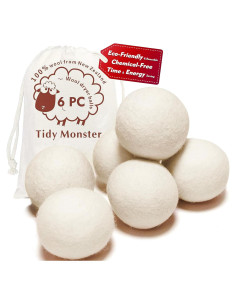 Bolas de Secadora de Lana Tidy Monster XL - Paquete de 6