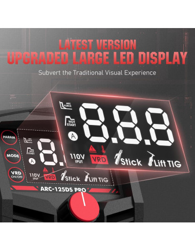 Soldador de Varilla YESWELDER ARC-125DS 125A LED Portátil