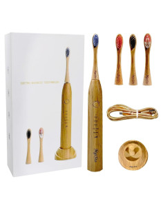 Cepillo de Dientes Eléctrico MgcSto de Bambú - 4 Cabezas Reemplazables