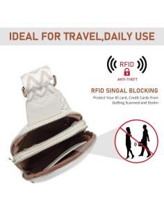 Bolsa Cruzada Pequeña Antirrobo DIOMO para Mujeres - Cuero Vegano 2