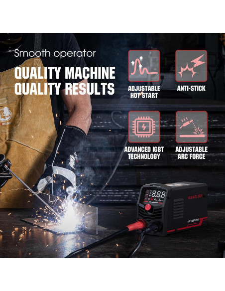 Soldador de Varilla YESWELDER ARC-125DS 125A LED Portátil