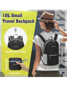 Mochila Plegable ZOMAKE 10L Ultra Ligera para Senderismo 2