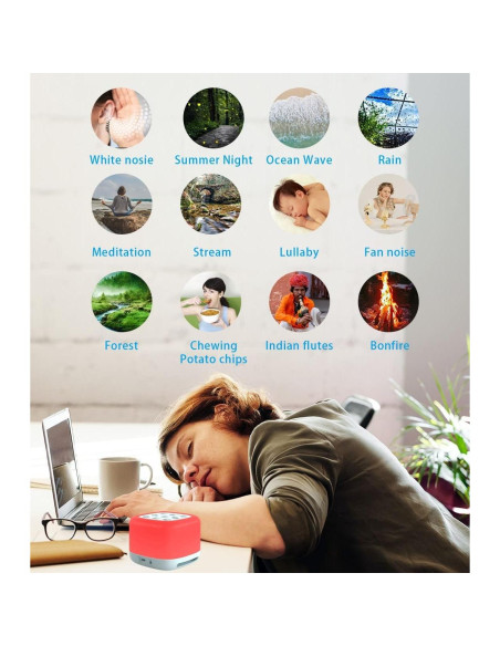 Máquina de Sonido Ruido Blanco LIKE SA16 con Bluetooth y Luz Nocturna