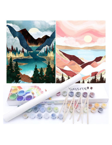 Kit de Pintura por Números BAISITE 2 Lienzos 40.64x30.48 cm