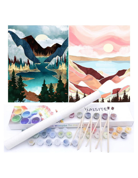 Kit de Pintura por Números BAISITE 2 Lienzos 40.64x30.48 cm