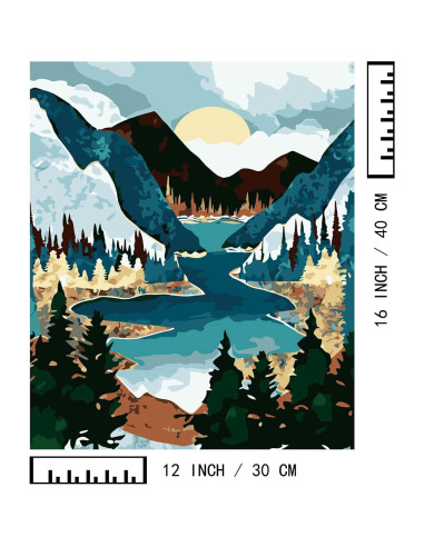 Kit de Pintura por Números BAISITE 2 Lienzos 40.64x30.48 cm