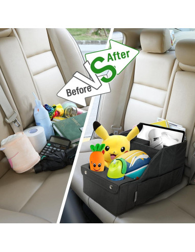 Organizador de Asiento de Coche MULISOFT Negro 11 Compartimentos