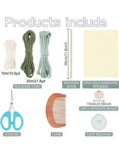 Kit de Macramé DIY Freebloss Hoja Verde para Principiantes 2