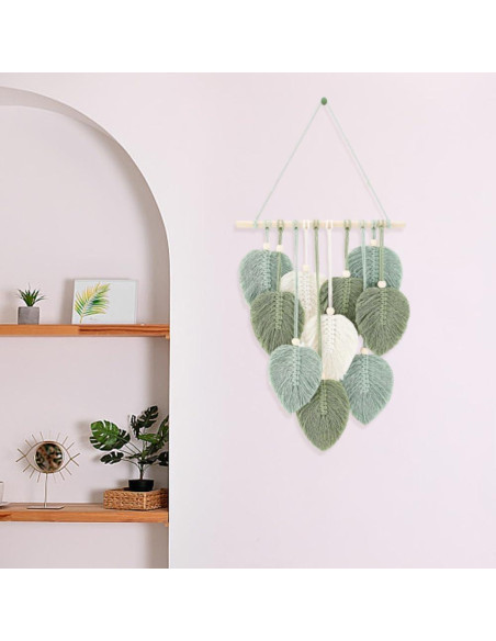 Kit de Macramé DIY Freebloss Hoja Verde para Principiantes Kit de Macramé DIY Freebloss Hoja Verde para Principiantes