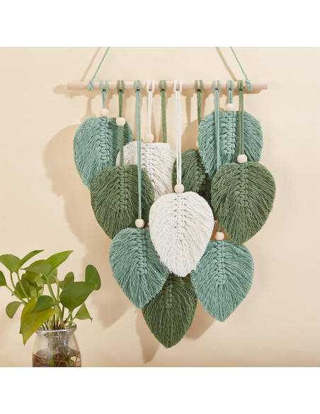 Kit de Macramé DIY Freebloss Hoja Verde para Principiantes Kit de Macramé DIY Freebloss Hoja Verde para Principiantes