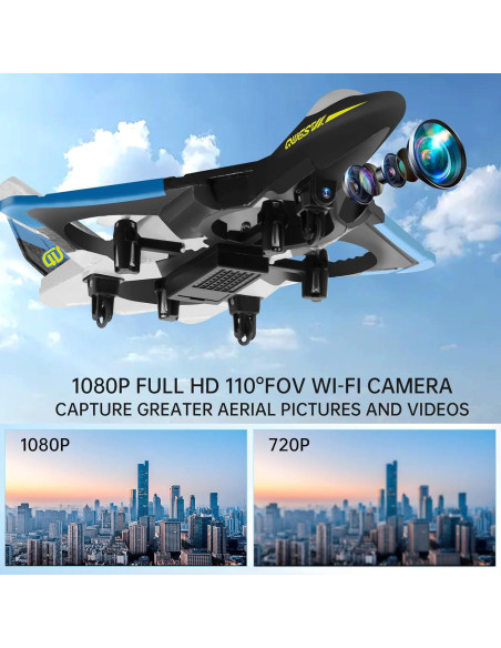 Avión RC 4DRC V31 con Cámara y Luces LED - Juguete Acrobático