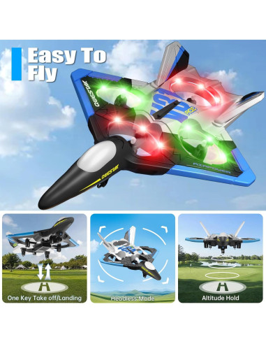 Avión RC 4DRC V31 con Cámara y Luces LED - Juguete Acrobático