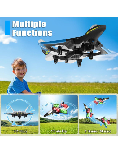 Avión RC 4DRC V31 con Cámara y Luces LED - Juguete Acrobático