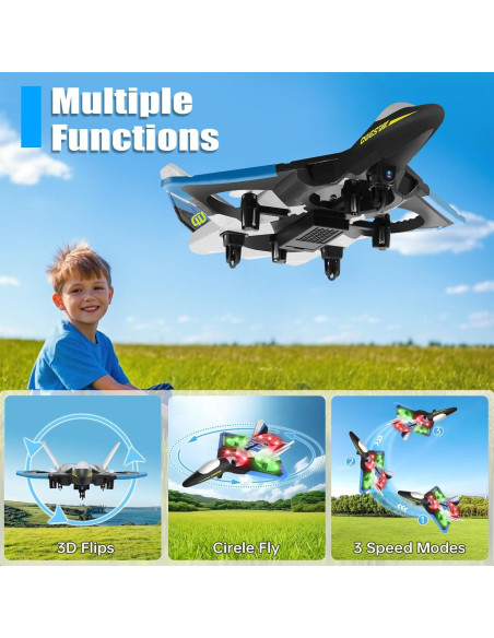 Avión RC 4DRC V31 con Cámara y Luces LED - Juguete Acrobático