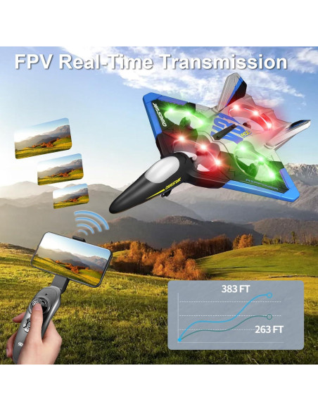 Avión RC 4DRC V31 con Cámara y Luces LED - Juguete Acrobático