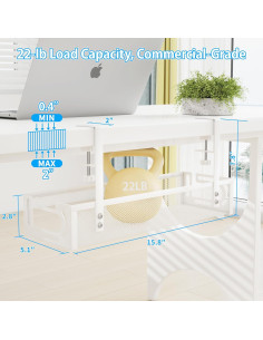 Organizador de Cables SONATURE 15.8" Blanco Sin Perforaciones 2