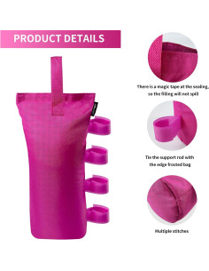 Juego de 4 bolsas de peso para toldo Joramoy rosa 13.61 kg 2