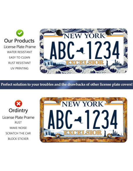 Marco de Placa de Licencia Aluminio LIN KANG Olas del Océano