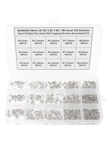 Kit de Tornillos Autorroscantes Phillips Acero Inoxidable 750PCS