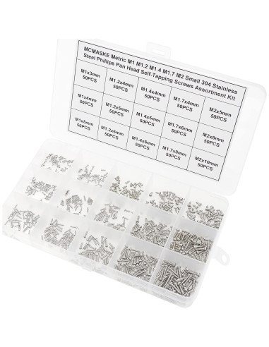 Kit de Tornillos Autorroscantes Phillips Acero Inoxidable 750PCS