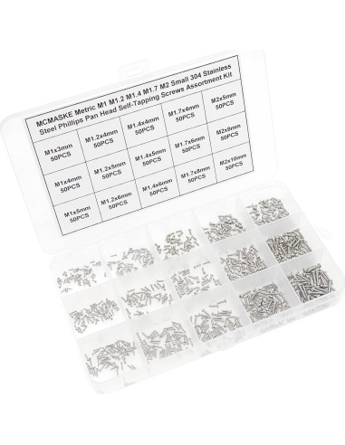 Kit de Tornillos Autorroscantes Phillips Acero Inoxidable 750PCS