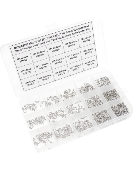 Kit de Tornillos Autorroscantes Phillips Acero Inoxidable 750PCS