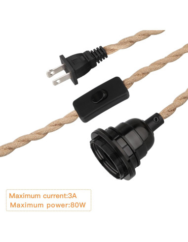 Lámpara Colgante Zevnico 5m con Pantalla de Lino Beige