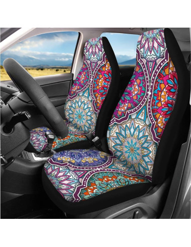 Juego Completo Fundas de Asiento de Coche DBBXHZJY Mandala 14 Pcs