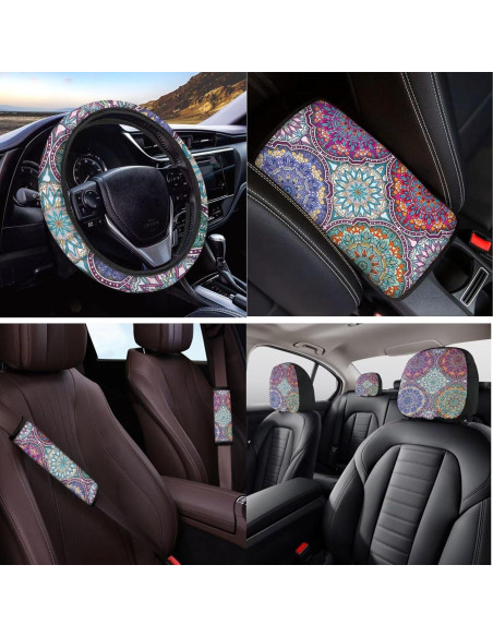 Juego Completo Fundas de Asiento de Coche DBBXHZJY Mandala 14 Pcs