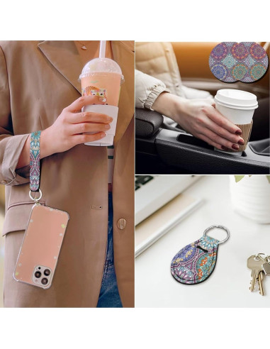 Juego Completo Fundas de Asiento de Coche DBBXHZJY Mandala 14 Pcs