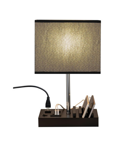 Lámpara de Mesa USB Briever L6009-2AC con 2 Salidas AC y 3 Puertos USB