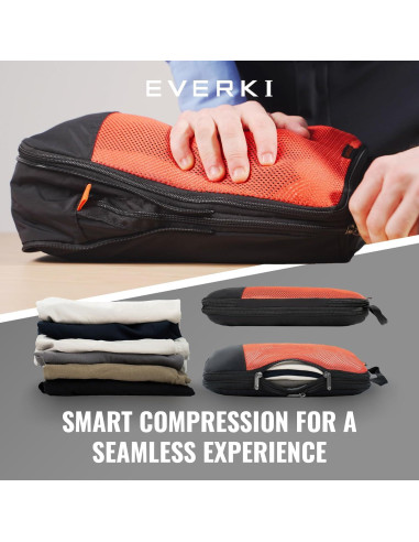 Cubos de Compresión EVERKI Set de 3 - Organizador de Viaje 34x24.6 cm